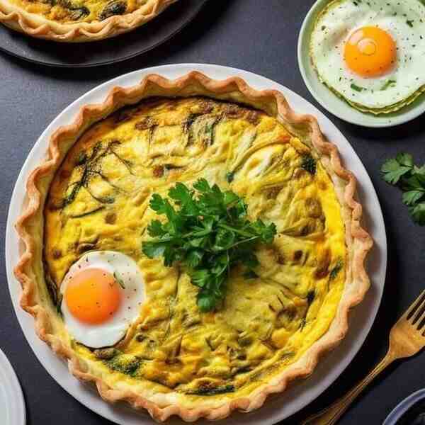Киш с капустой и яйцами
